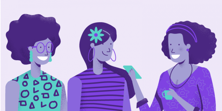 Ilustração representando três mulheres brasileiras