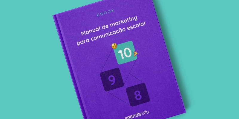 Imagem com capa do ebook Manual de Marketing para Escolas